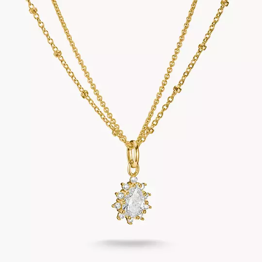 Double chain with white zirconia in teardrop shape | THOMAS SABO
