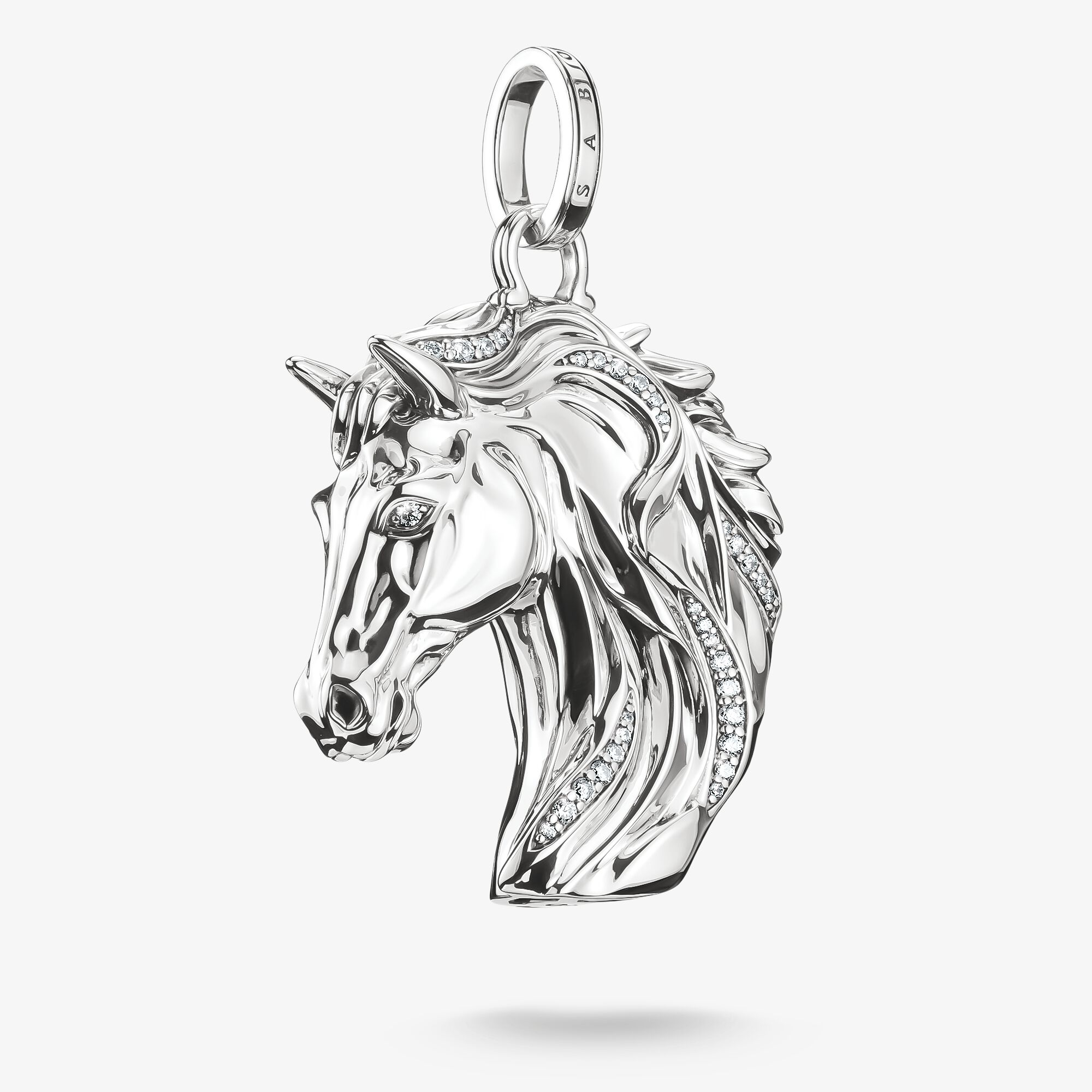 THOMAS SABO Elyndra Cheval Pendentif argent noirci avec zirconia, Argent sterling, Taille: one size, femme