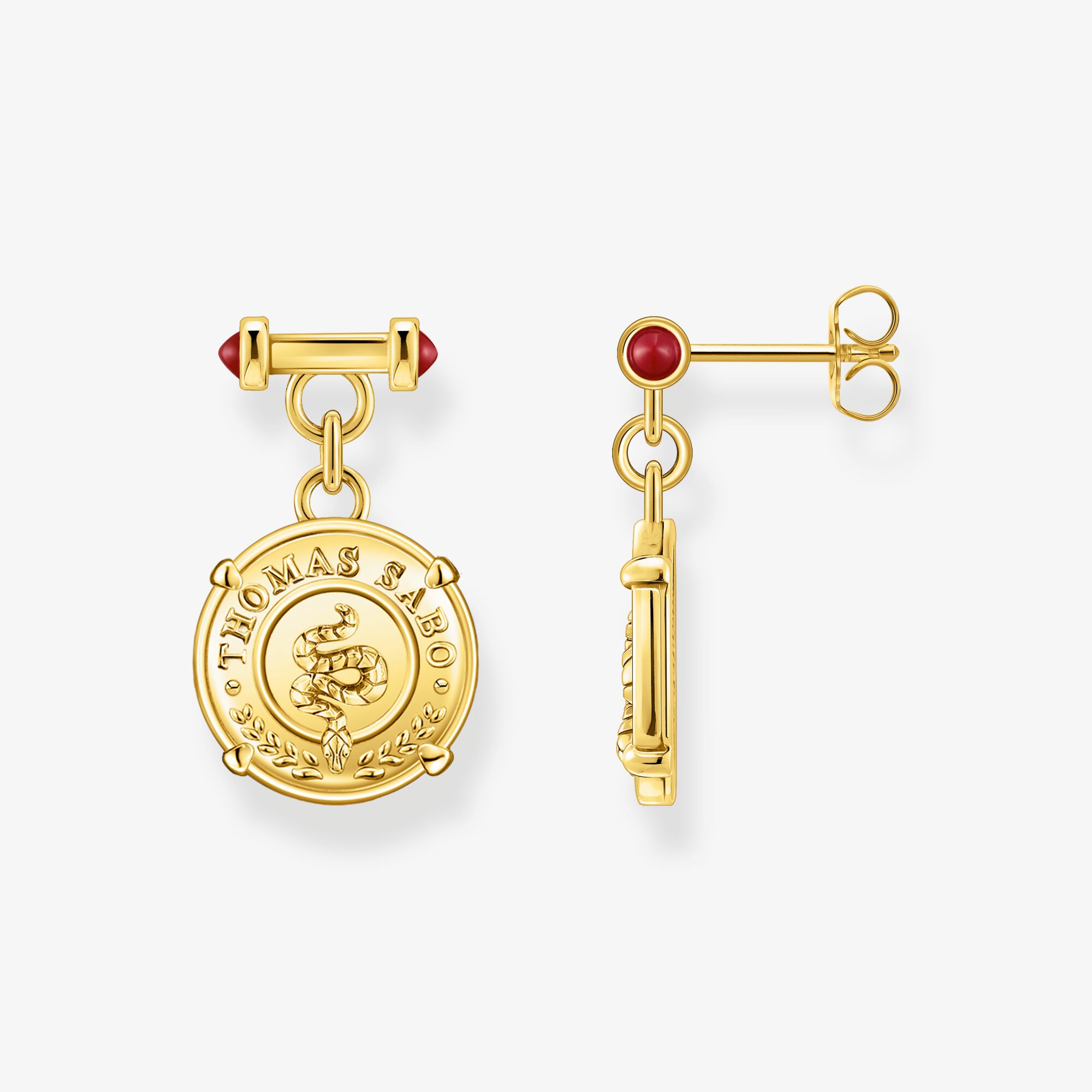 THOMAS SABO Ohrringe mit Münzanhänger vergoldet, 522, Größe: one size, Damen