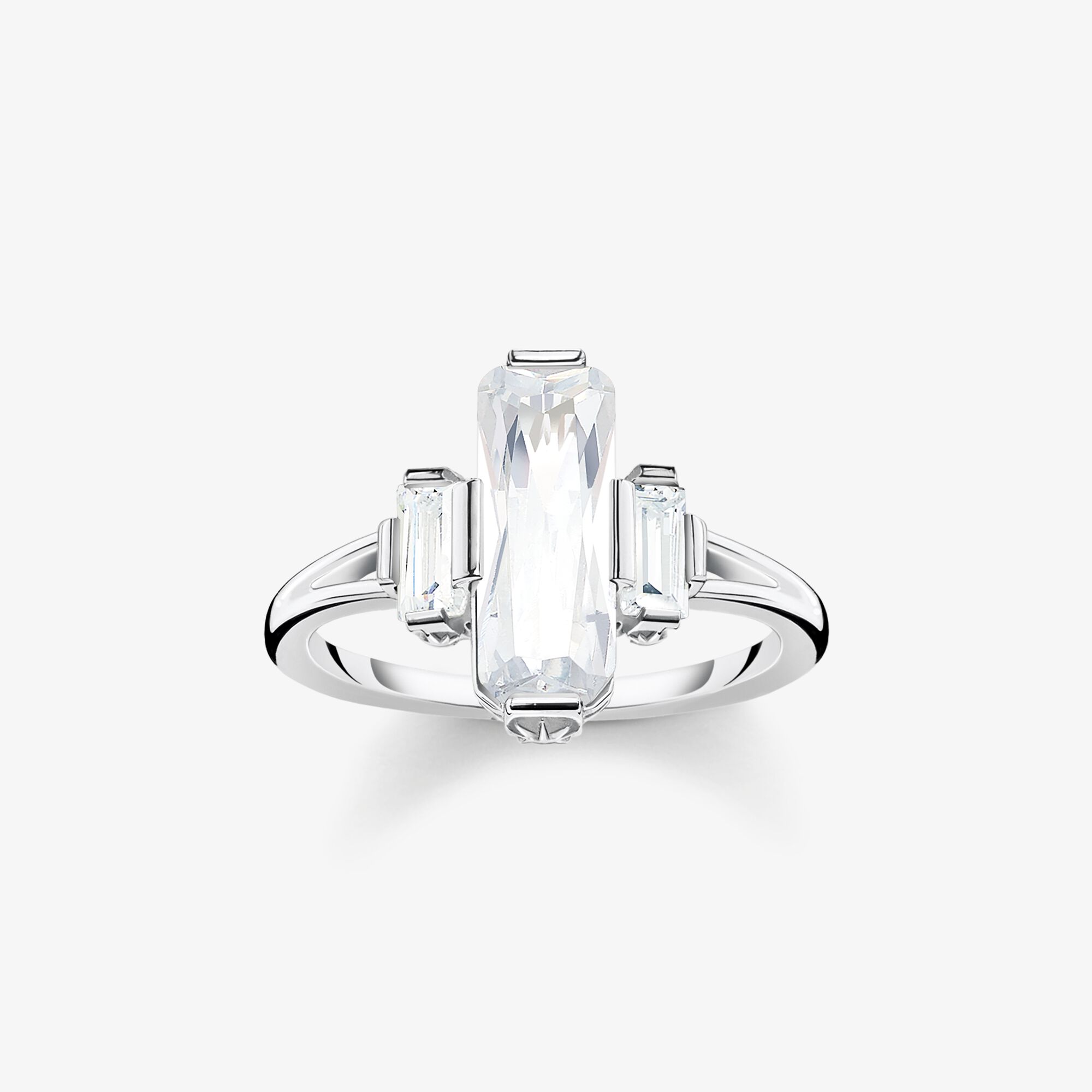 THOMAS SABO Ring mit weißen Steinen Silber, Sterlingsilber, Größe: 54, Damen