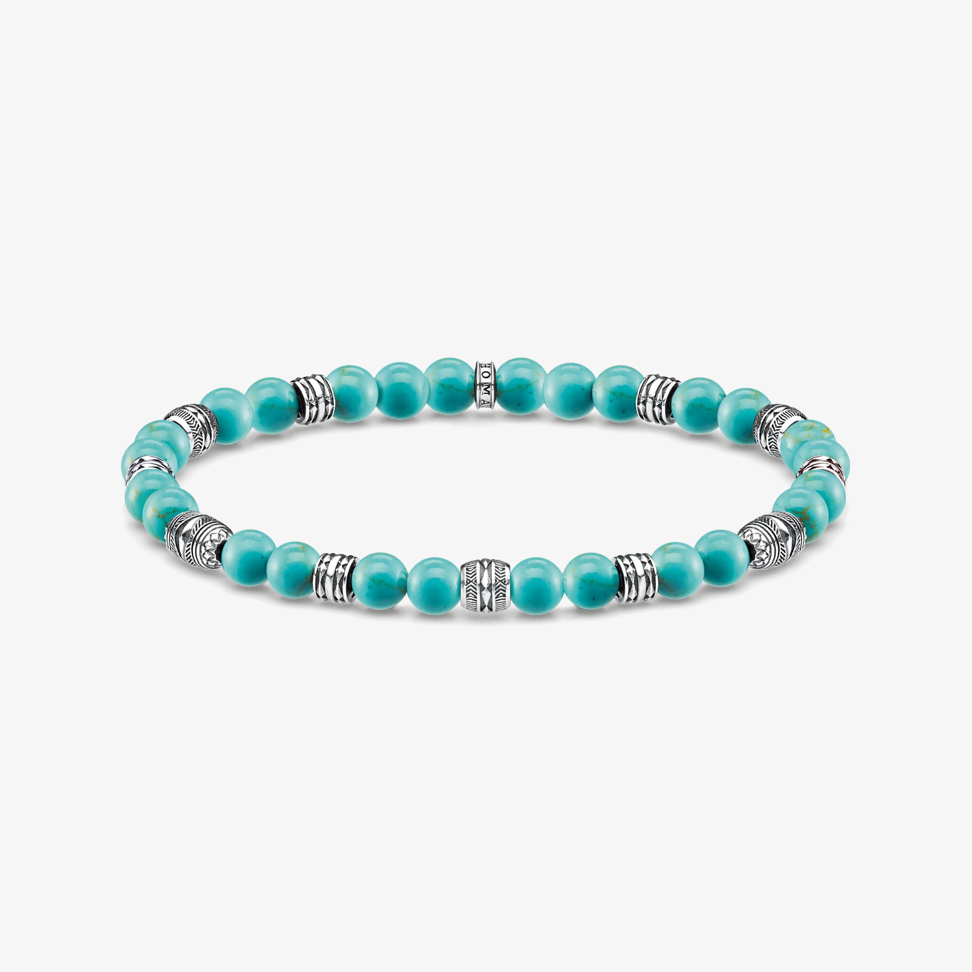 THOMAS SABO Armband talisman turkos, 925 sterlingsilver, Storlek: 15 cm, Unisex
