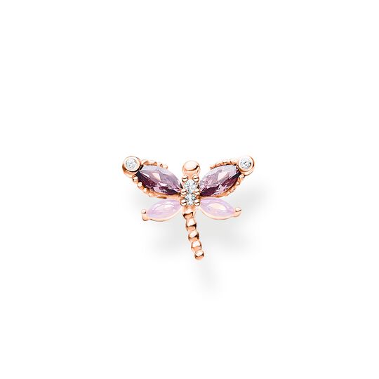 Single ear stud dragonfly with stones rose gold from the Charming Collection collection in the THOMAS SABO online store