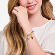 Member Charm bracelet with violet beads yellow-gold plated from the Charm Club collection in the THOMAS SABO online store