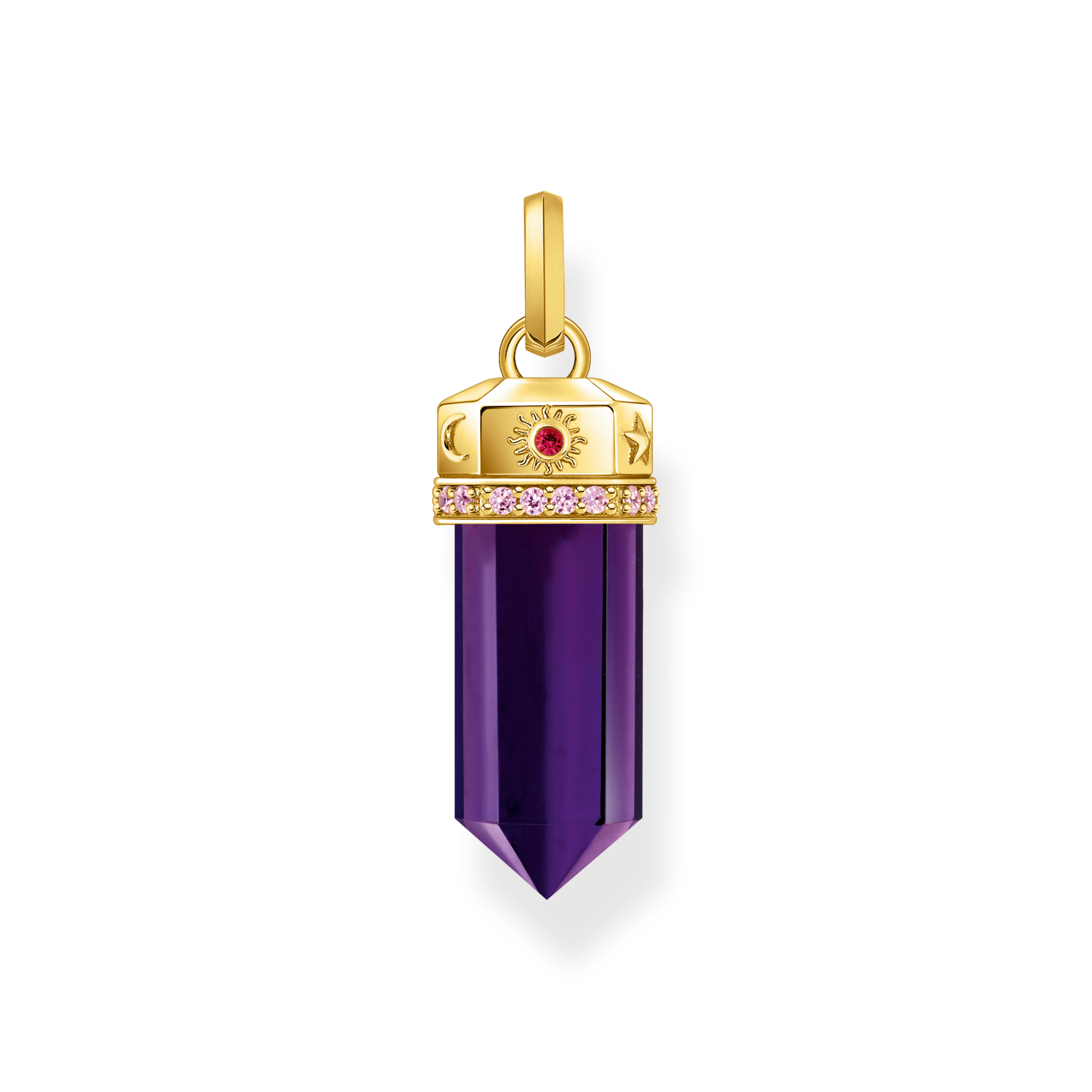 Thomas Sabo Kettenanhänger mit facettierten imitierten Amethyst vergoldet violett PE955-995-13