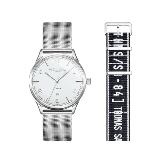 Set Code TS wei&szlig;e Uhr und schwarzes Urban Armband aus der  Kollektion im Online Shop von THOMAS SABO