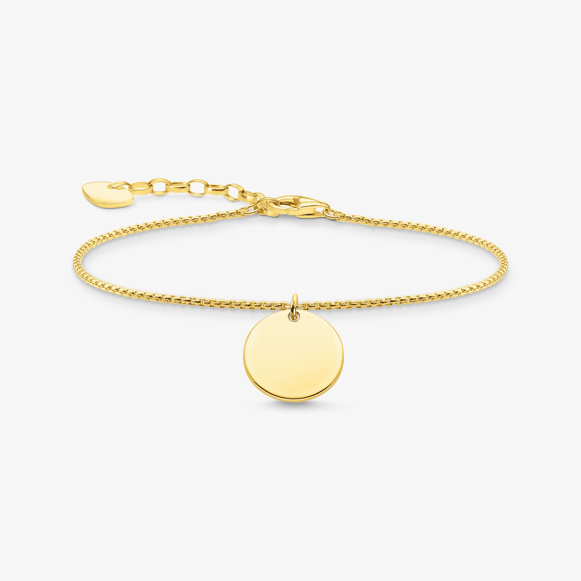 THOMAS SABO Bracelet médaille or, Argent sterling doré or jaune, Taille: 19 cm, femme