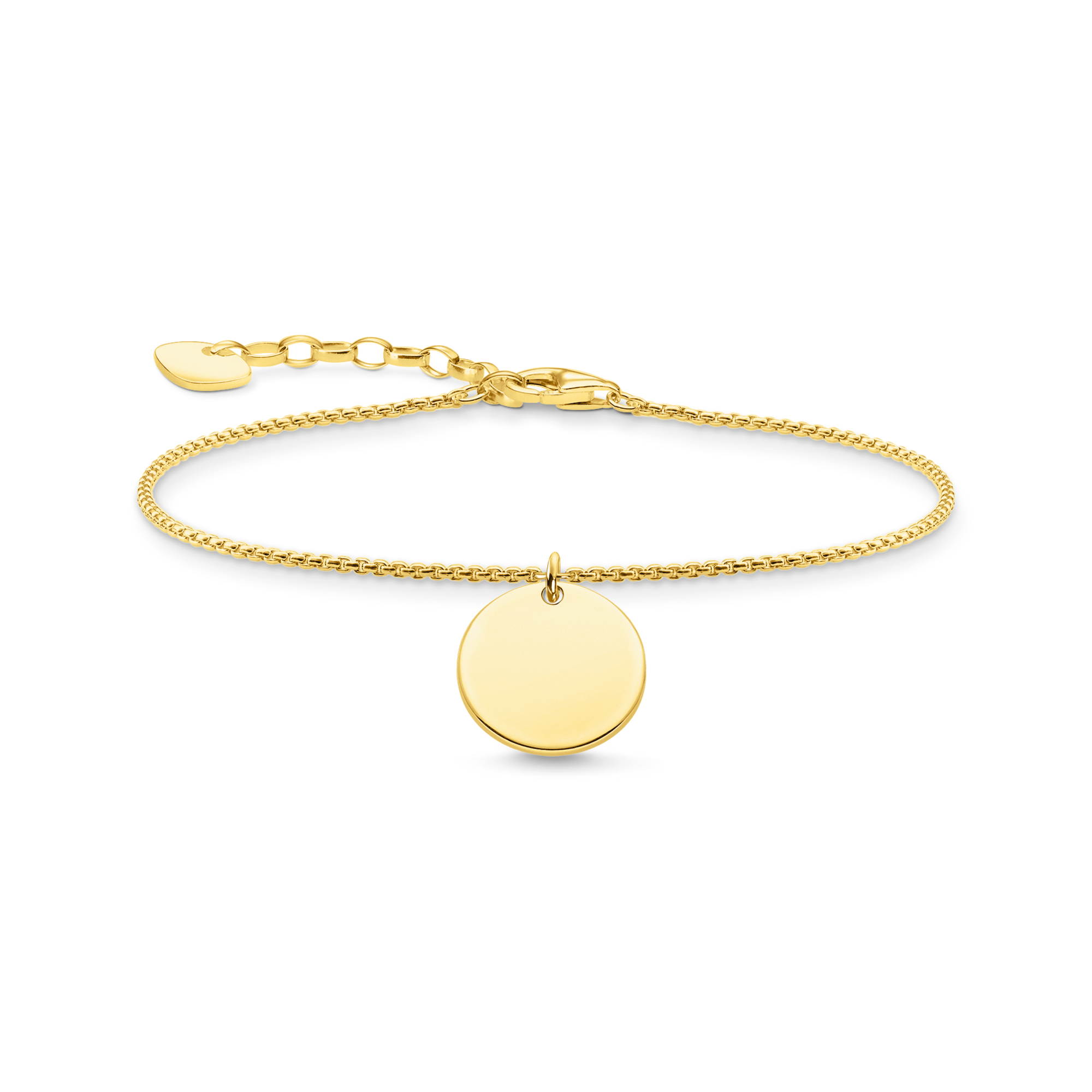Engraved Gold-Plated Disc Bracelet