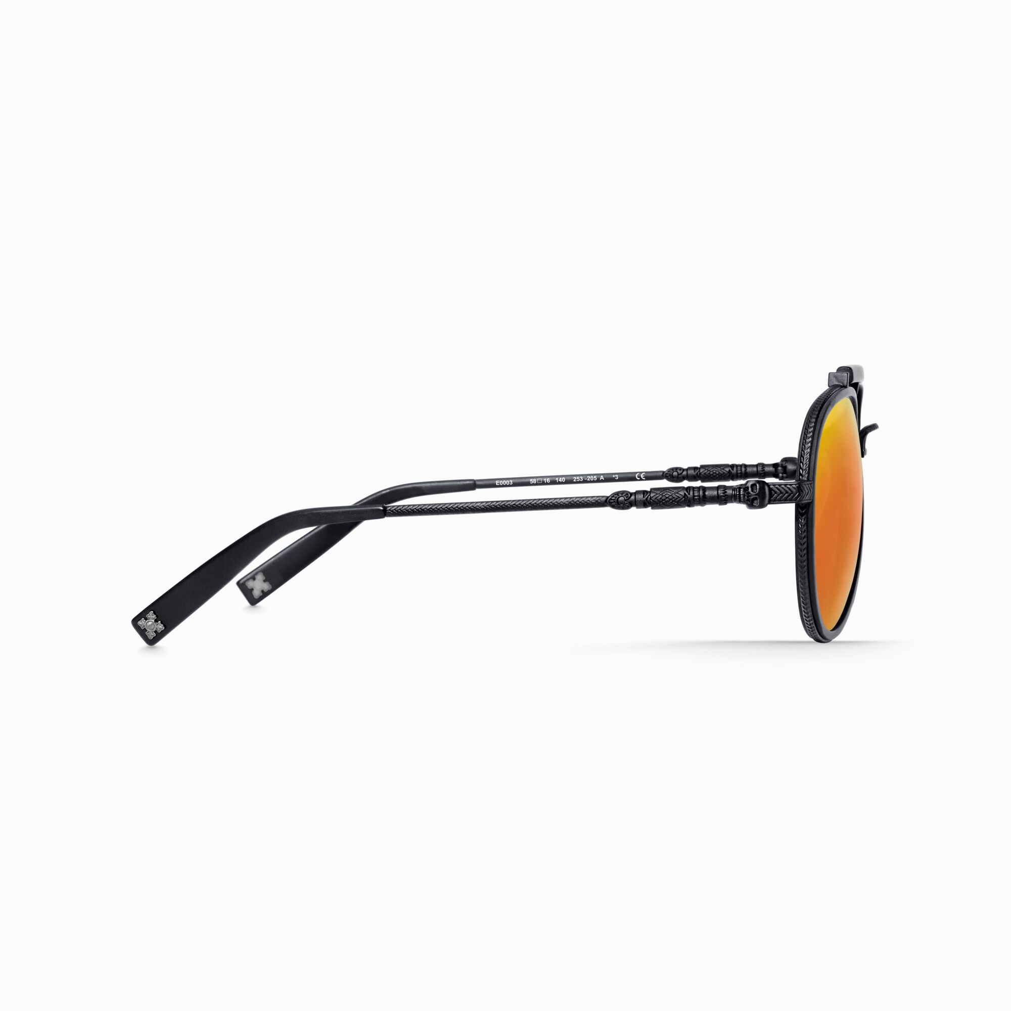 Sonnenbrille HARRISON Pilotenform orange verspiegelt schwarz 
