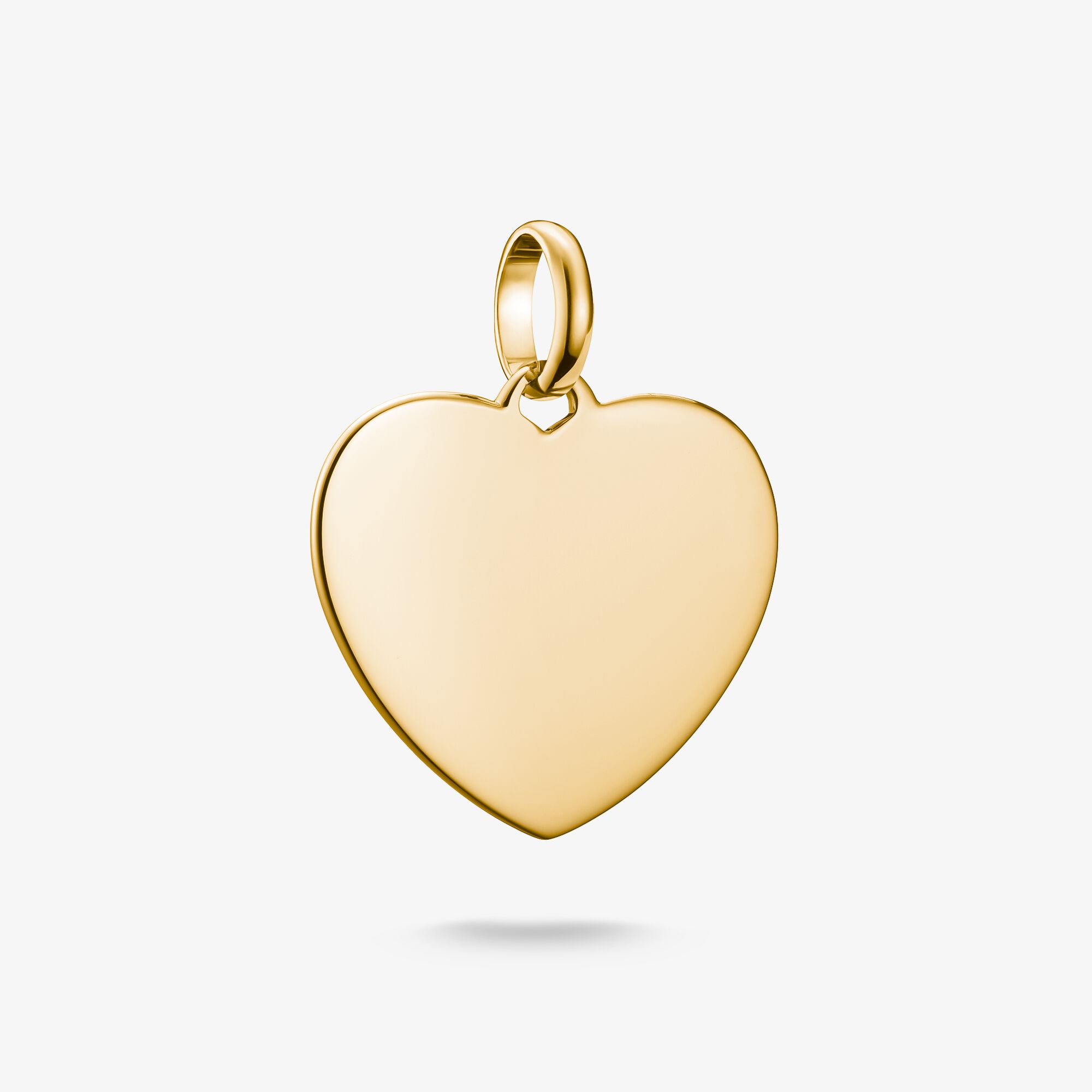 THOMAS SABO Pendentif Charm grand cœur Connect plaqué or, Argent sterling doré or jaune, Taille: one size, femme