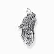 H&auml;ngsmycke vargansikte i profil med stenar, sv&auml;rtat silver ur kollektionen  i THOMAS SABO:s onlineshop