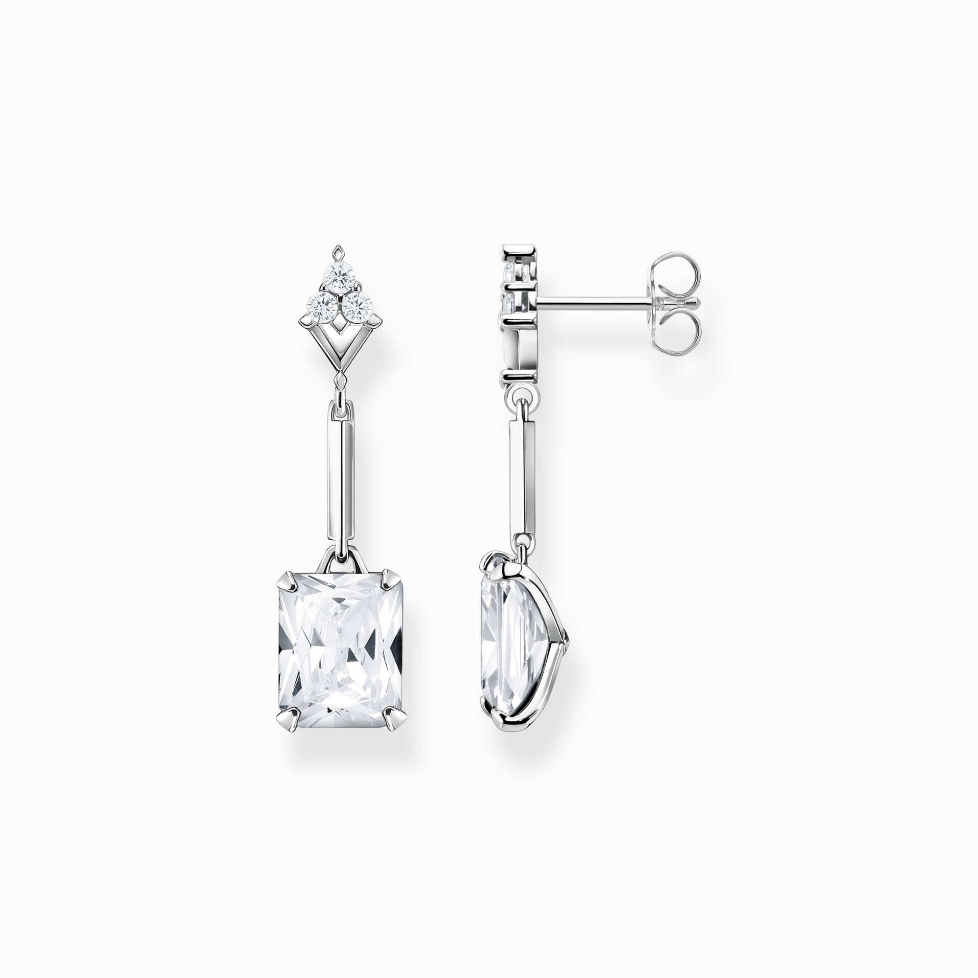 Earrings with white stones silver from the  collection in the THOMAS SABO online store