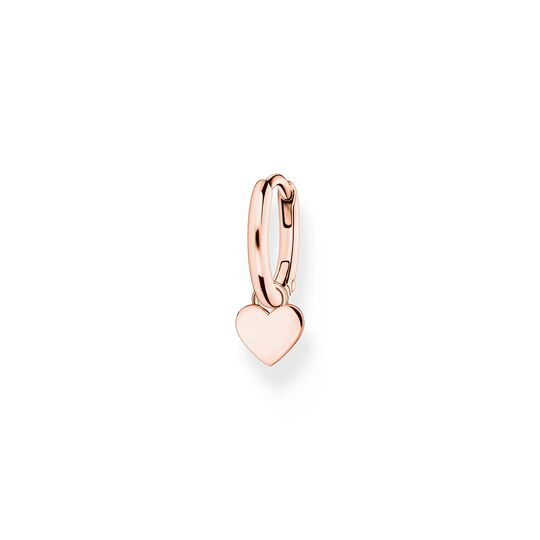 Single hoop earring with heart pendant rose gold from the Charming Collection collection in the THOMAS SABO online store
