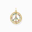 Gold plated pendant peace sign with coloured stones from the  collection in the THOMAS SABO online store