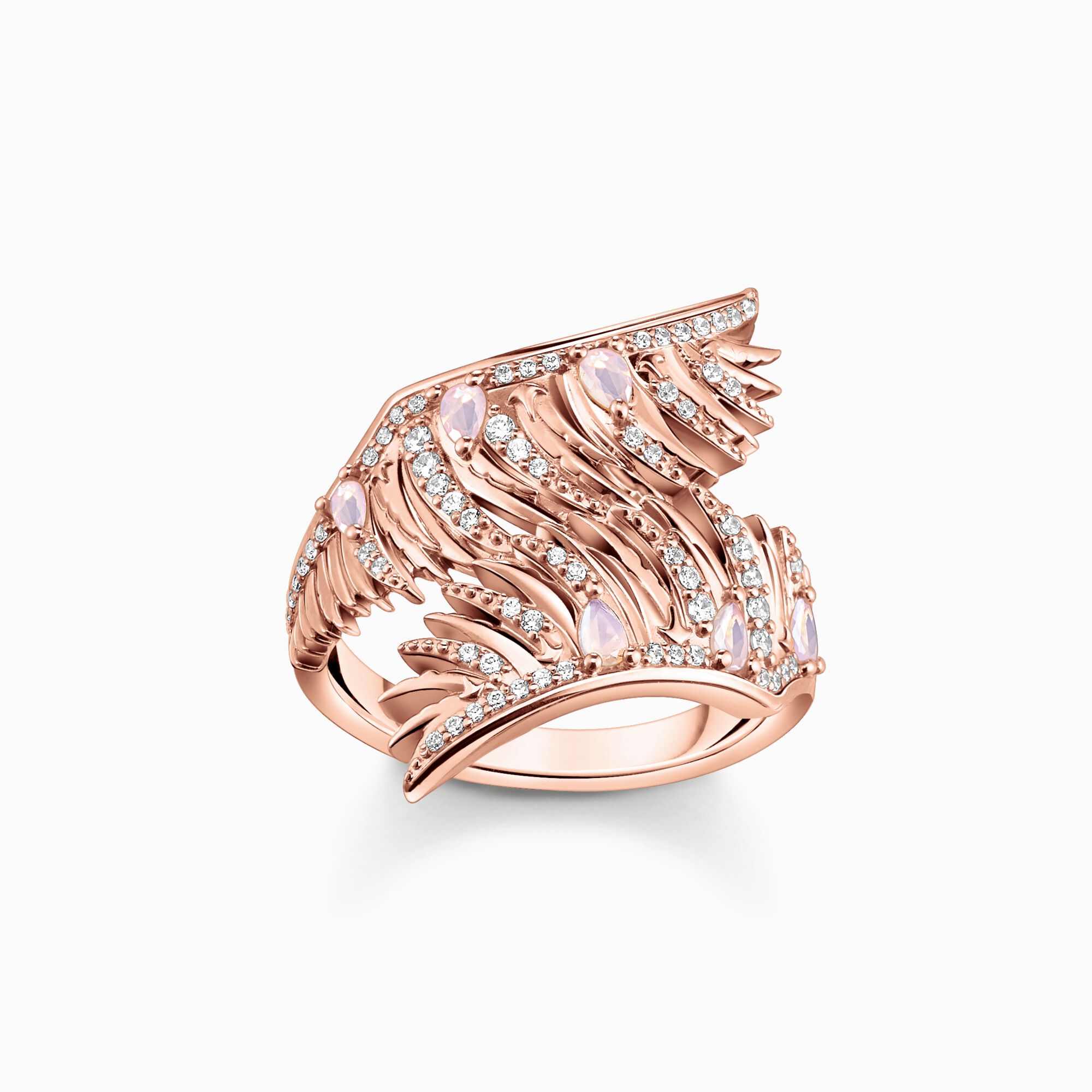 Anillo alas de f&eacute;nix con piedras rosa oro rosado de la colección  en la tienda online de THOMAS SABO