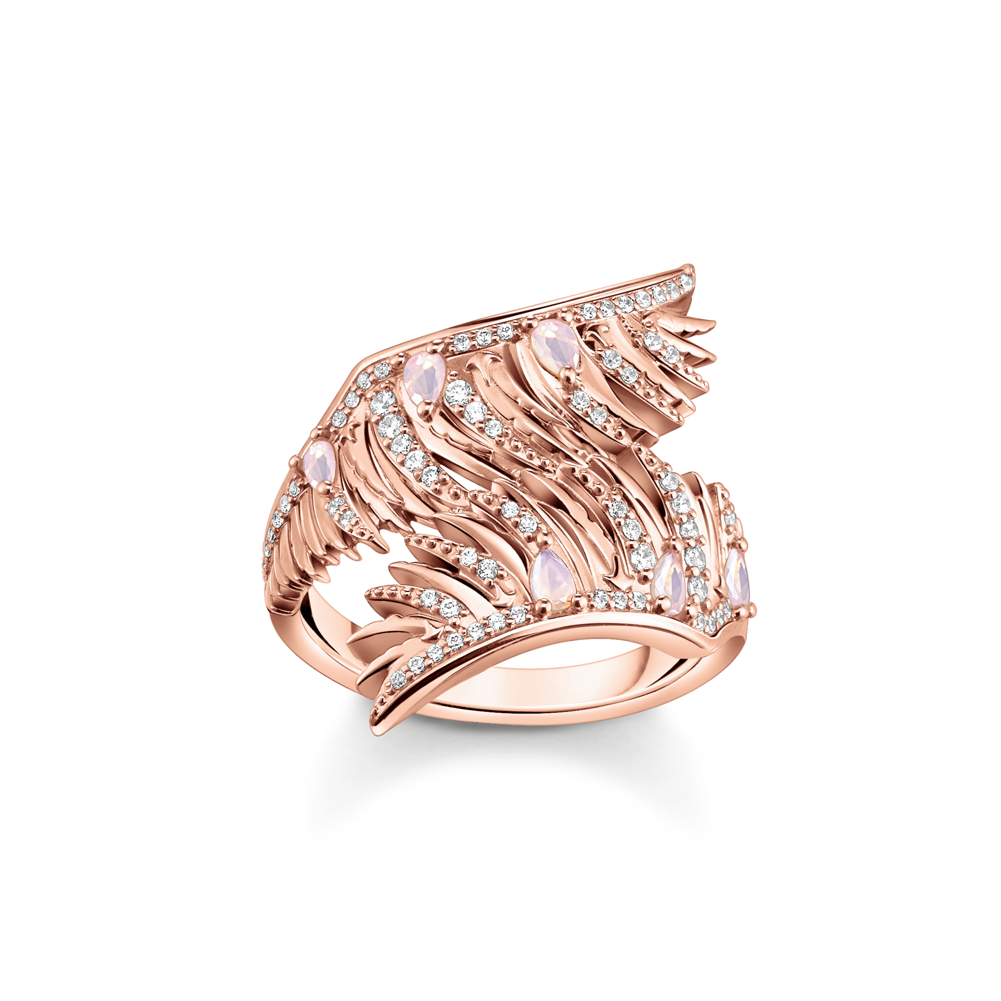 Thomas Sabo Ring Phönix-Flügel mit rosa Steinen roségold pink TR2409-323-9-56
