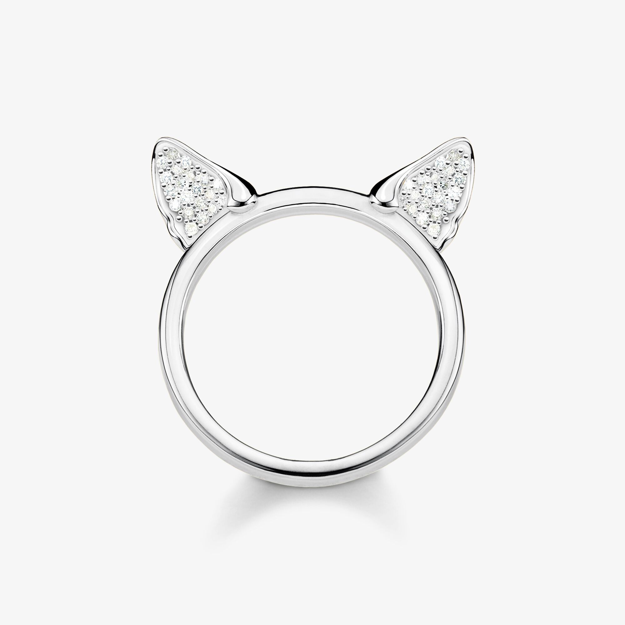 THOMAS SABO Bague oreilles de chat argent, Argent sterling, Taille: 48, femme