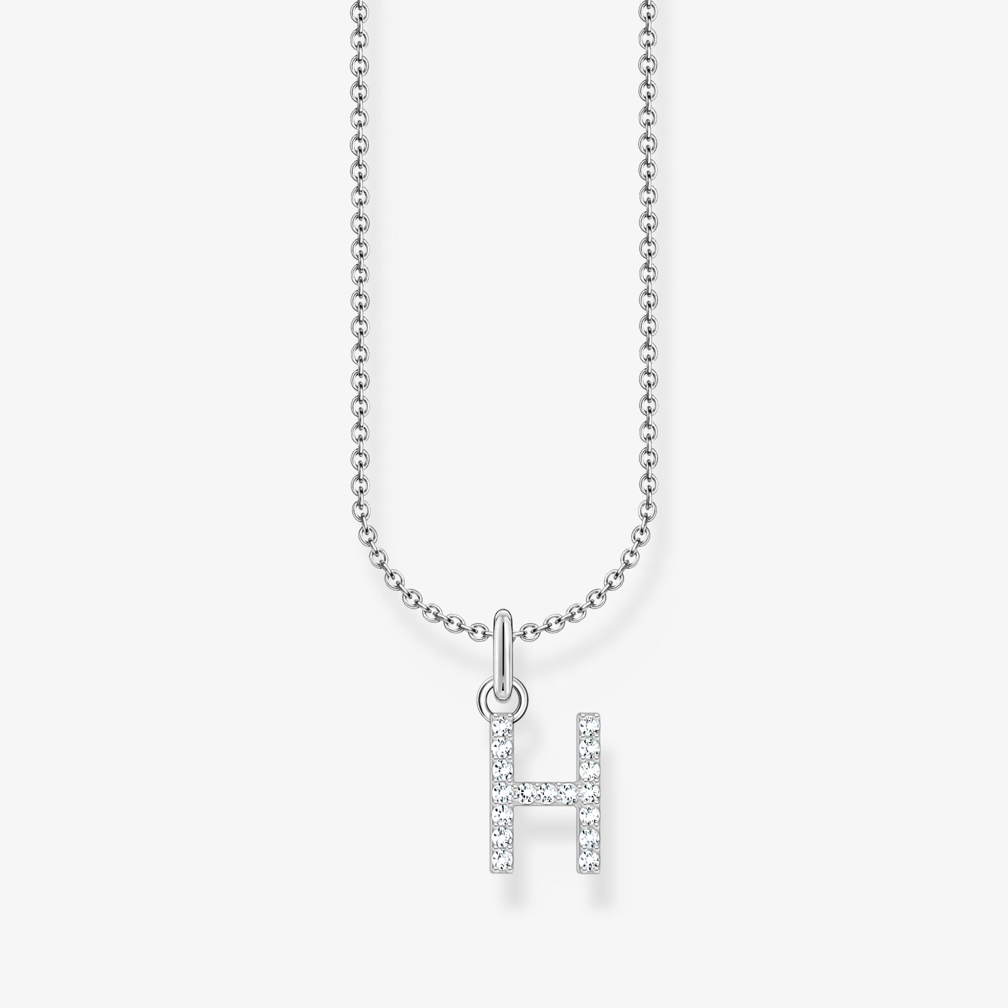THOMAS SABO Kette mit Buchstaben-Anhänger H Silber, Sterlingsilber, Größe: 45 cm, Damen