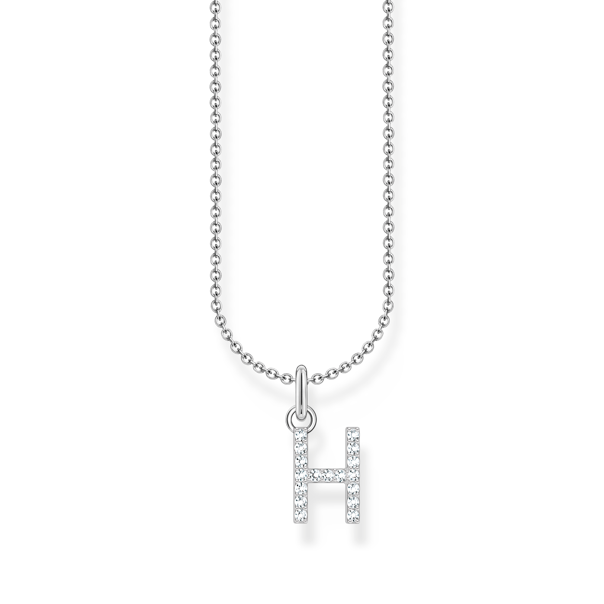Thomas Sabo Kette mit Buchstaben-Anhänger H Silber weiß KE2247-051-14-L45V