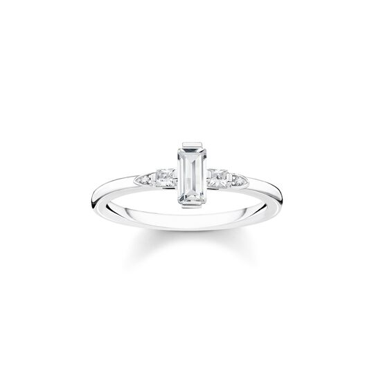Ring stone baguette cut, white from the  collection in the THOMAS SABO online store