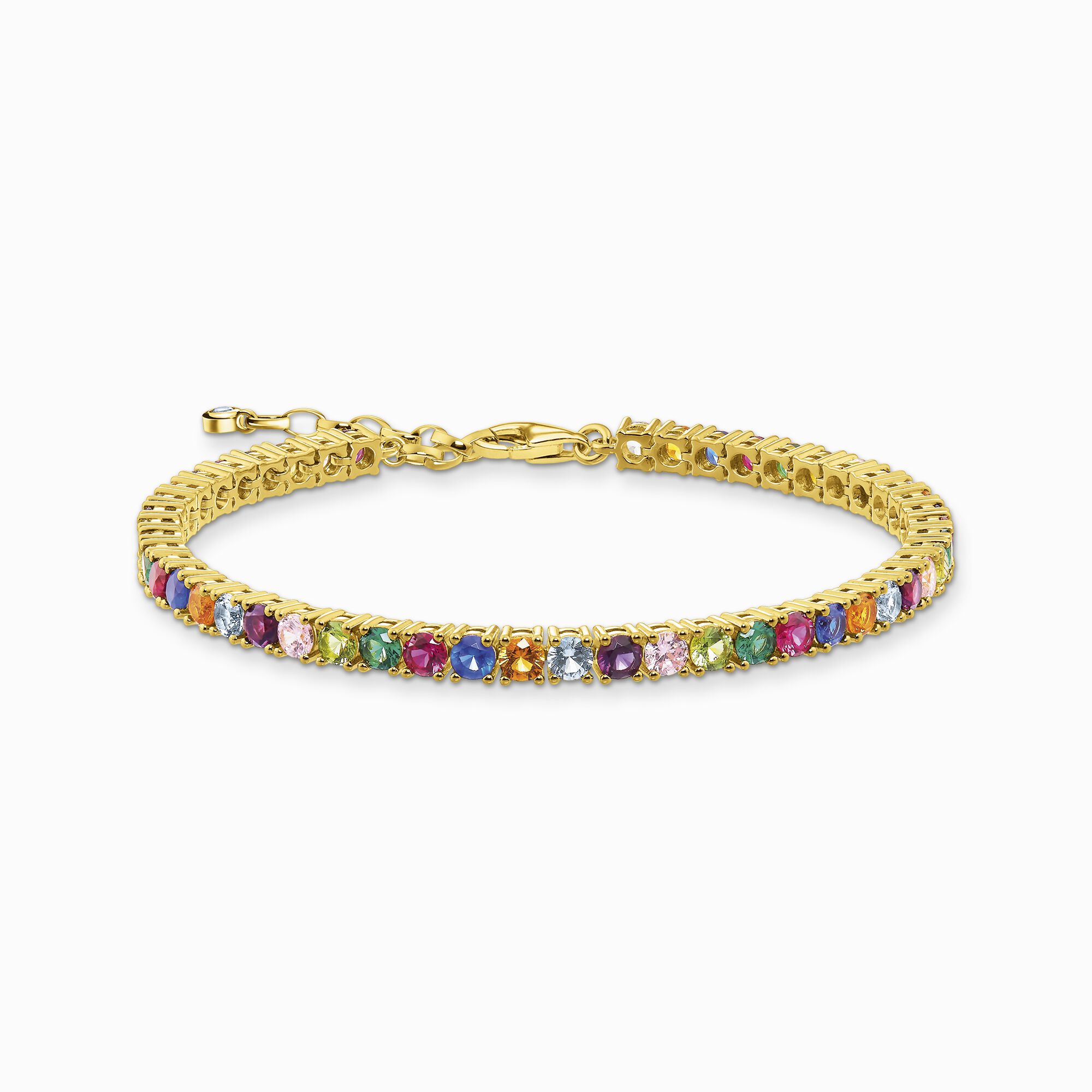 Tennis bracelet with colourful stones gold plated from the  collection in the THOMAS SABO online store