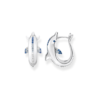 Ear climber: Silver, – THOMAS stylised SABO 3D-effect dolphins