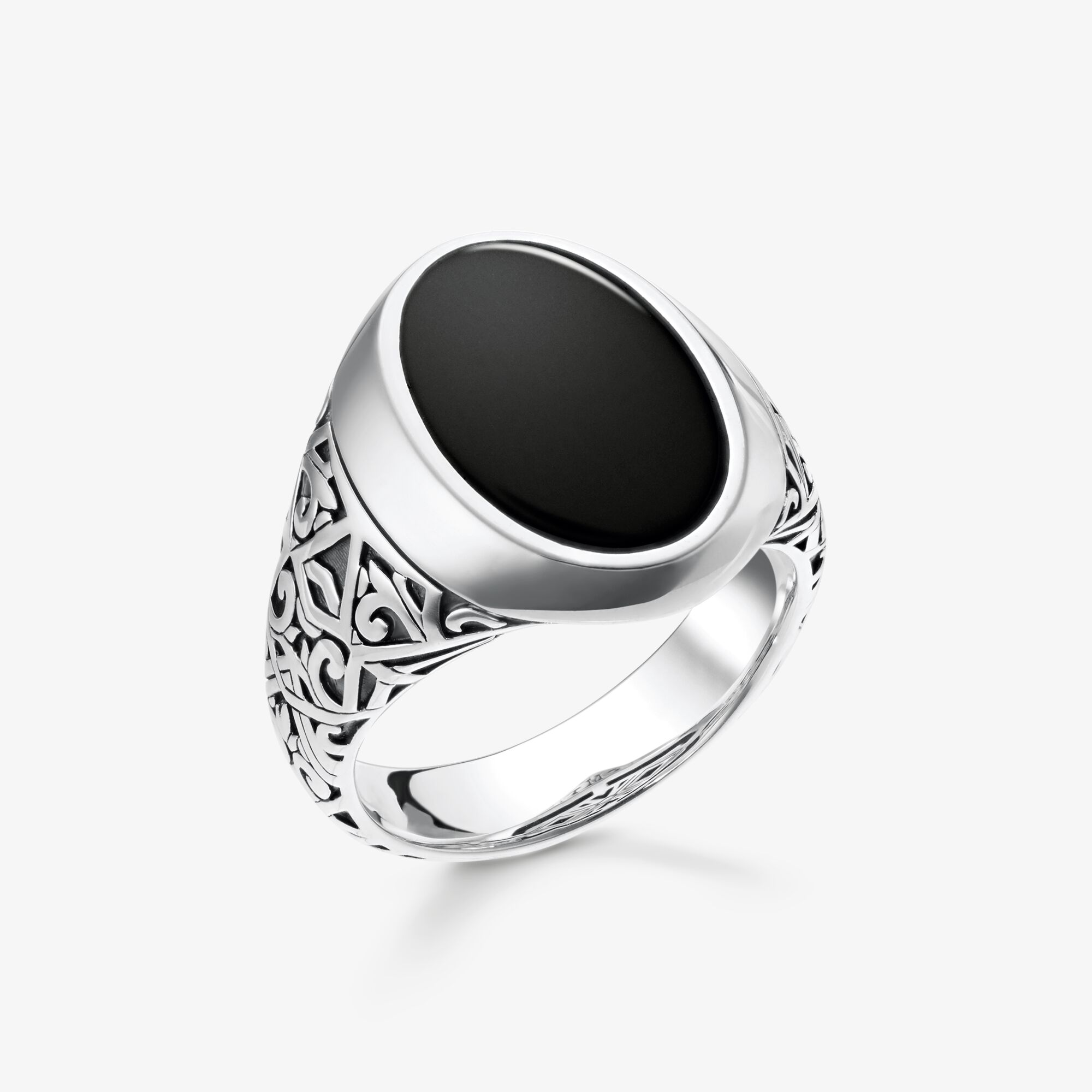 THOMAS SABO Ring svart, 925 sterlingsilver, Storlek: 52, Unisex