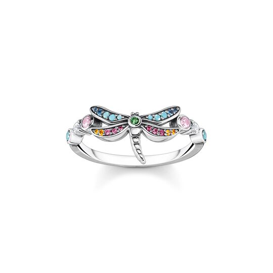 Ring dragonfly with coloured stones silver from the  collection in the THOMAS SABO online store