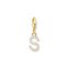 Charm-h&auml;ngsmycke bokstaven S med vita stenar guldpl&auml;terad ur kollektionen Charm Club i THOMAS SABO:s onlineshop