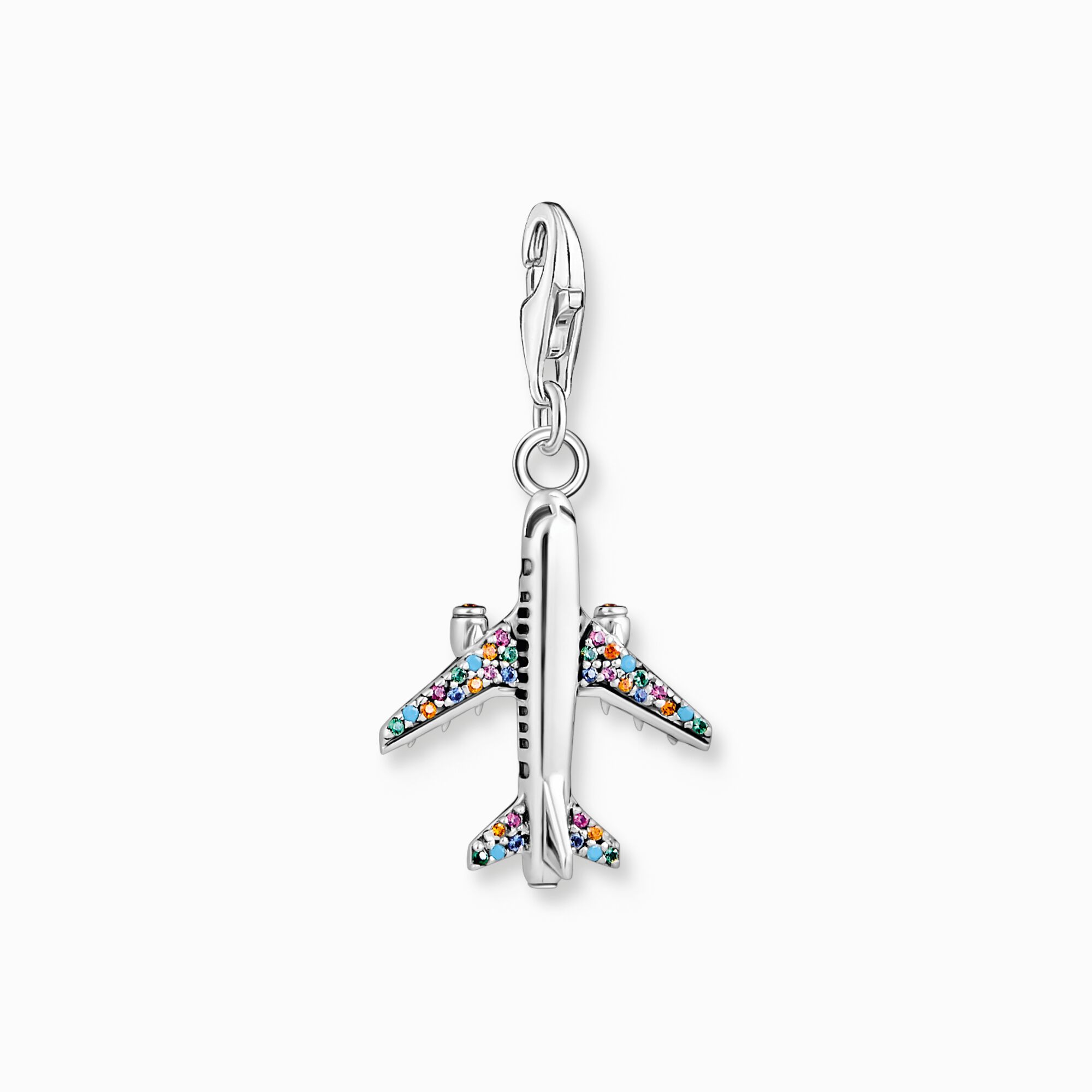 Charm pendant with colourful aeroplane silver from the Charm Club collection in the THOMAS SABO online store