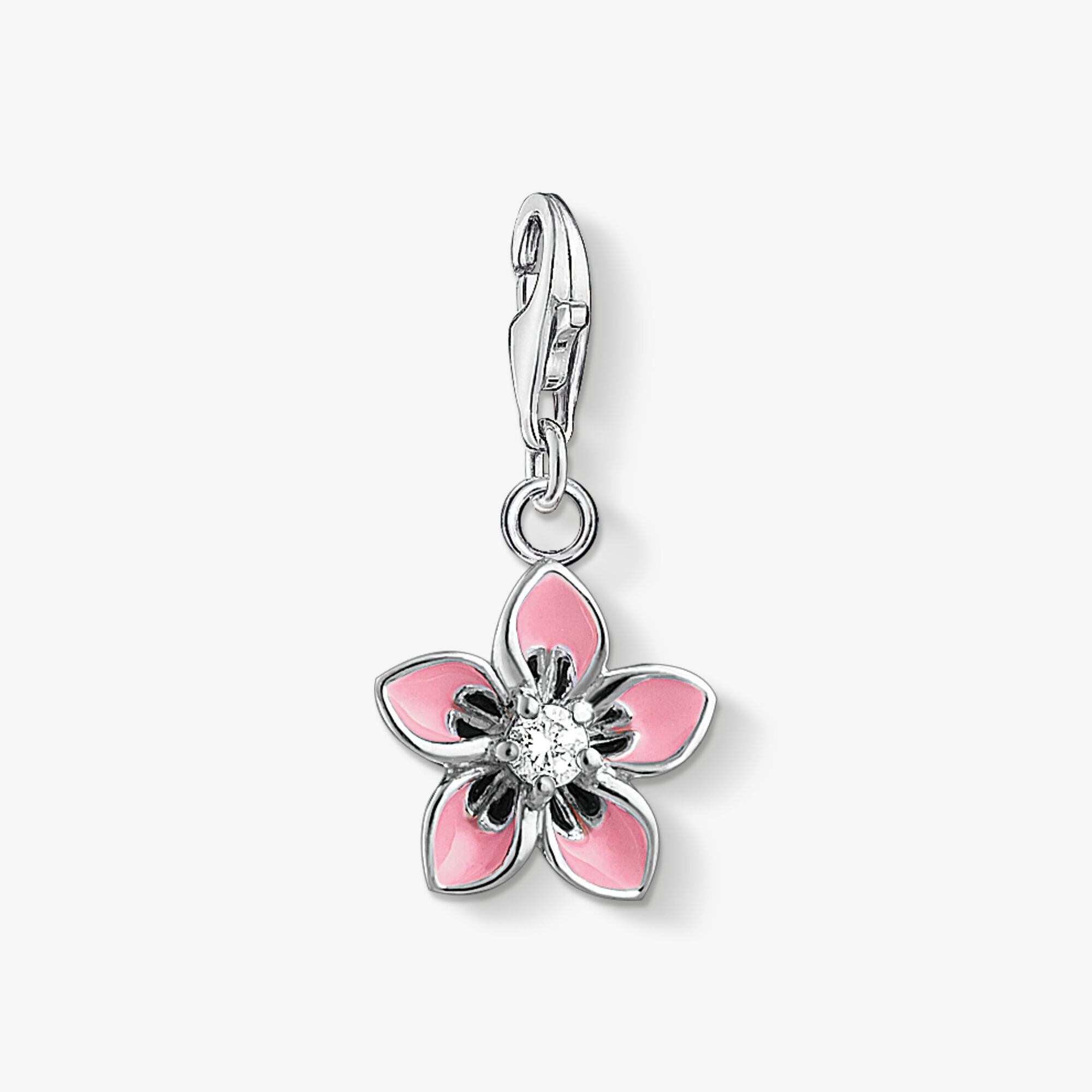 THOMAS SABO Pendentif Charm fleur rose, Argent sterling, Taille: one size, femme