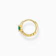 Single hoop earring with green and white stones gold plated from the Charming Collection collection in the THOMAS SABO online store