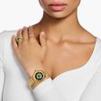 Women&rsquo;s watch Mystic Island with white stones and green malachite gold colour from the  collection in the THOMAS SABO online store