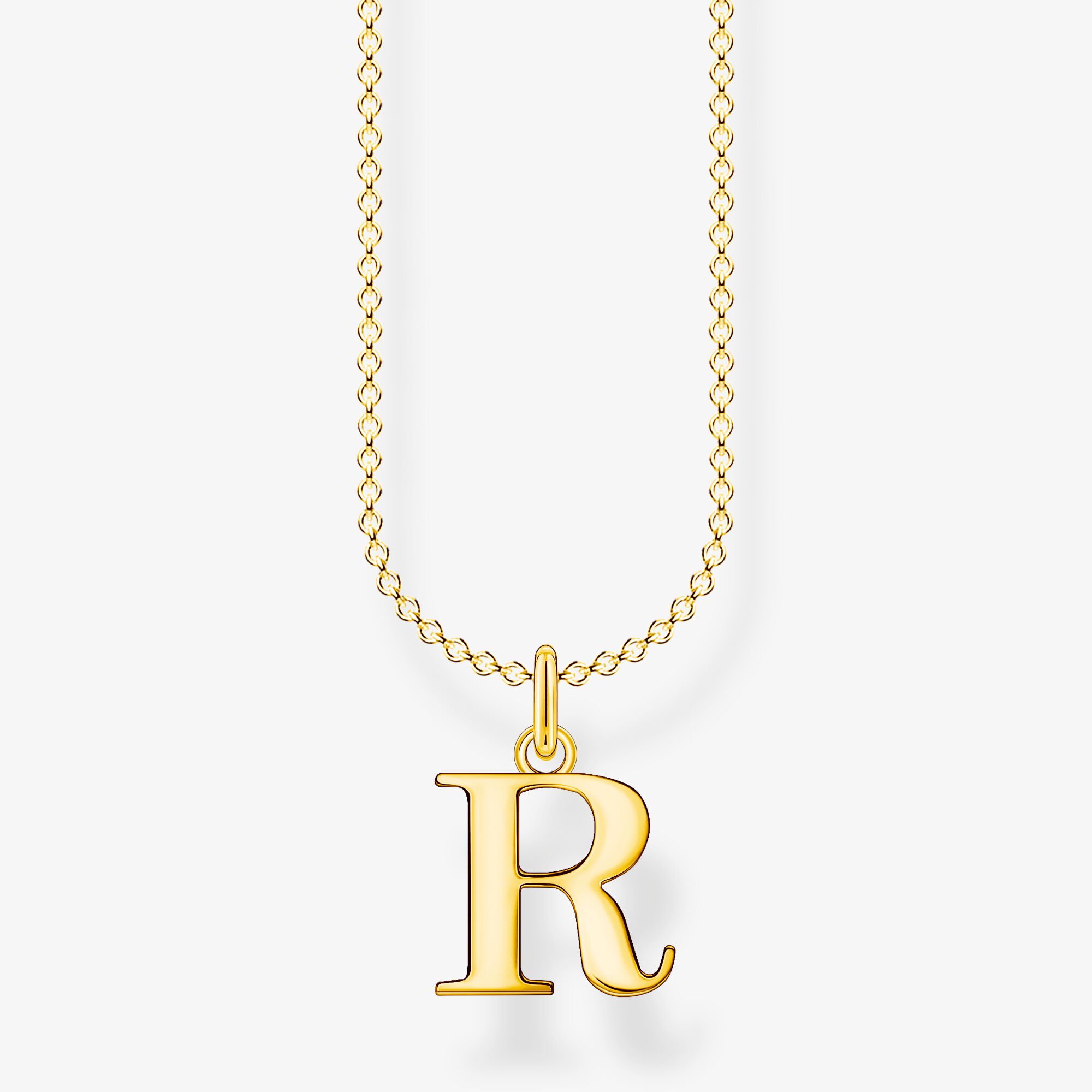 THOMAS SABO Kette Buchstabe R gold, Sterlingsilber Gelbgold vergoldet, Größe: 45 cm, Damen