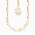 Member Charm necklace with white Charmista disc gold plated from the Charm Club collection in the THOMAS SABO online store