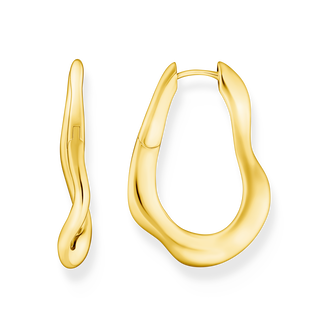 Gold-plated big hoop earrings Natural Beauty from the  collection in the THOMAS SABO online store