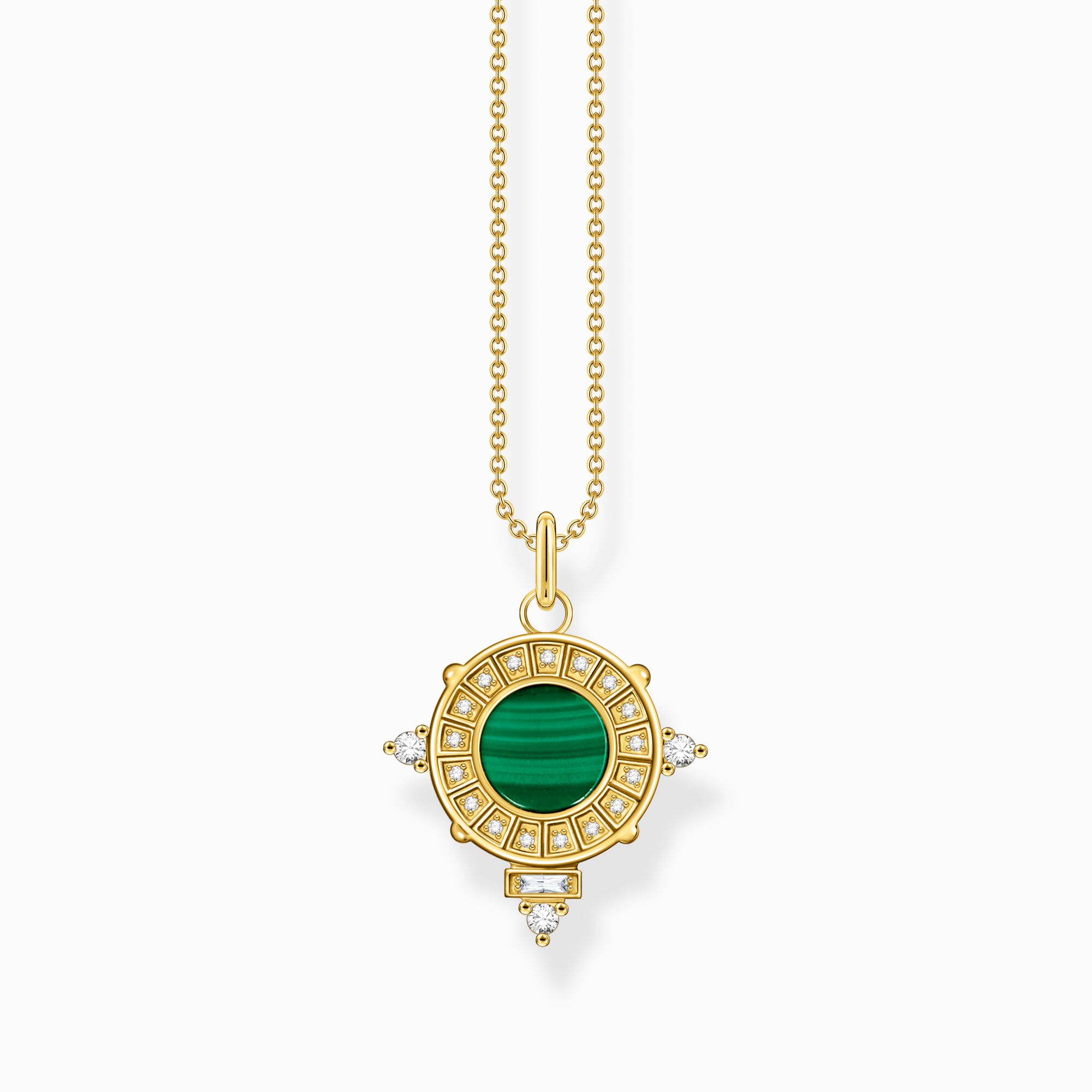 Necklace snake with green malachite gold plated from the  collection in the THOMAS SABO online store