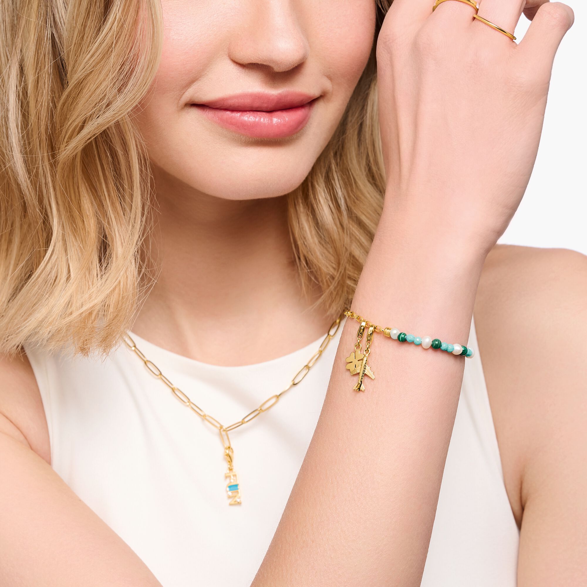 Freshwater Pearls Thomas Sabo Charm Necklace Gold THOMAS SABO Gold