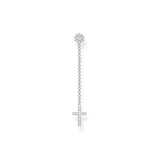 Single ear stud with cross pendant long silver from the Charming Collection collection in the THOMAS SABO online store