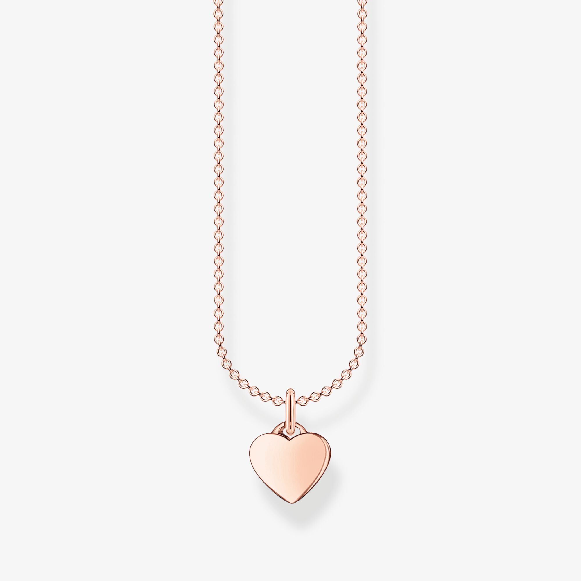 THOMAS SABO Kette Herz roségold, Sterlingsilber Roségold vergoldet, Größe: 38 cm, Damen