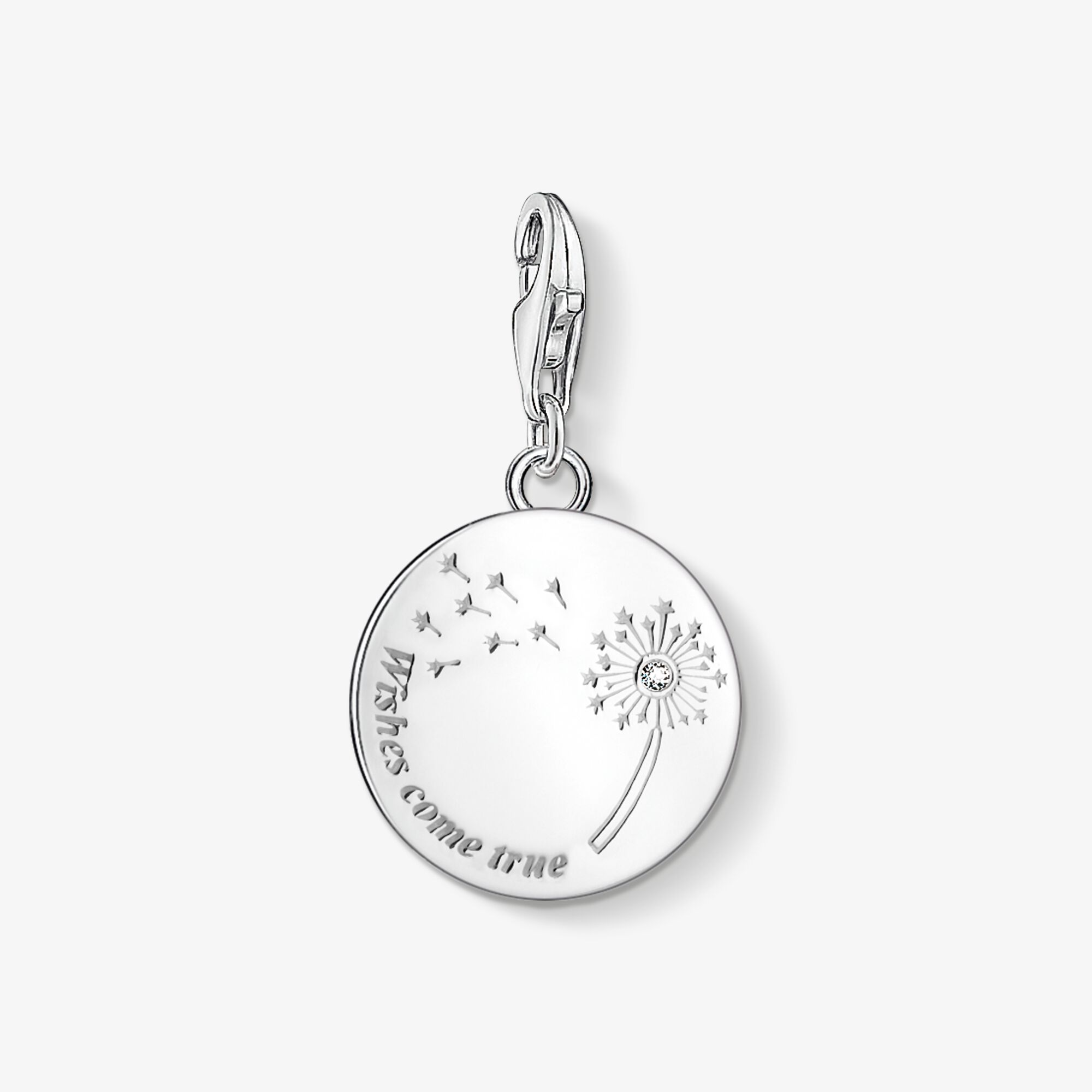 THOMAS SABO Pendentif Charm pissenlit wishes come true, Argent sterling, Taille: one size, femme