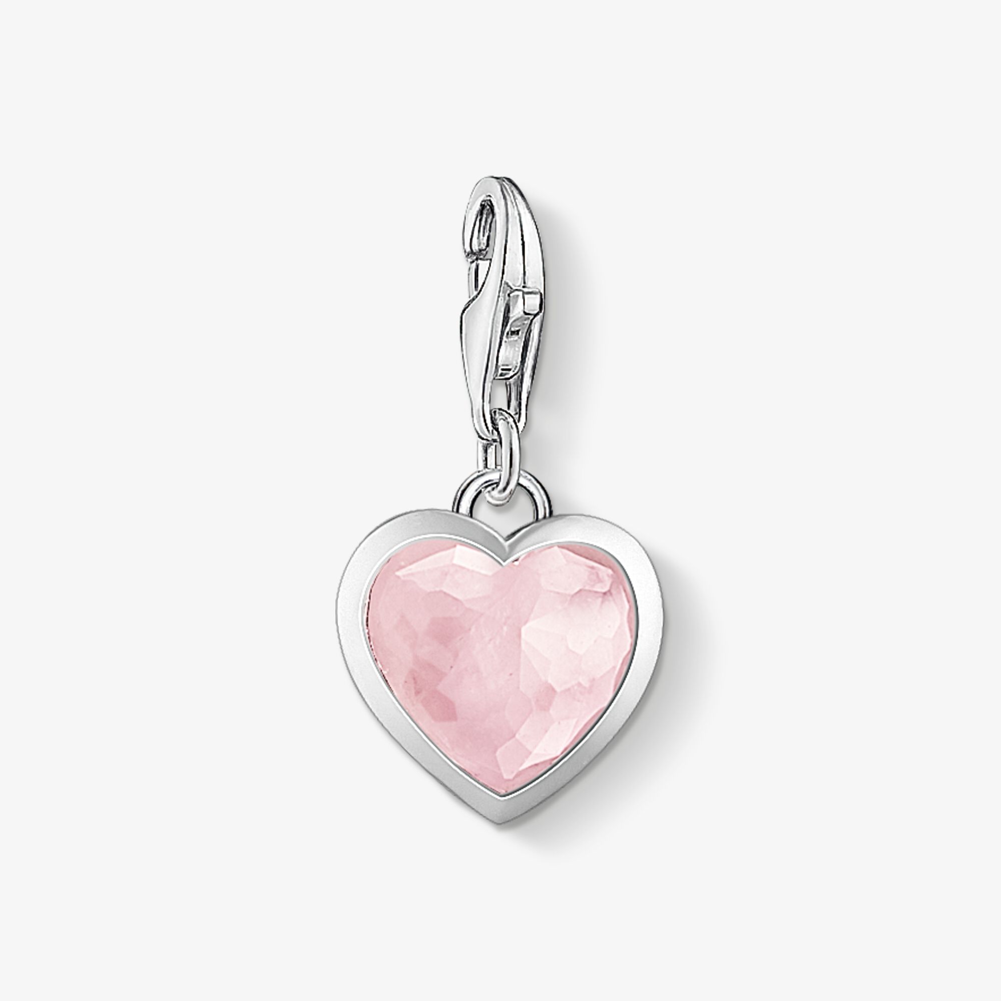 THOMAS SABO Charm-hängsmycke rosa hjärta, 925 sterlingsilver, Storlek: one size, för damer