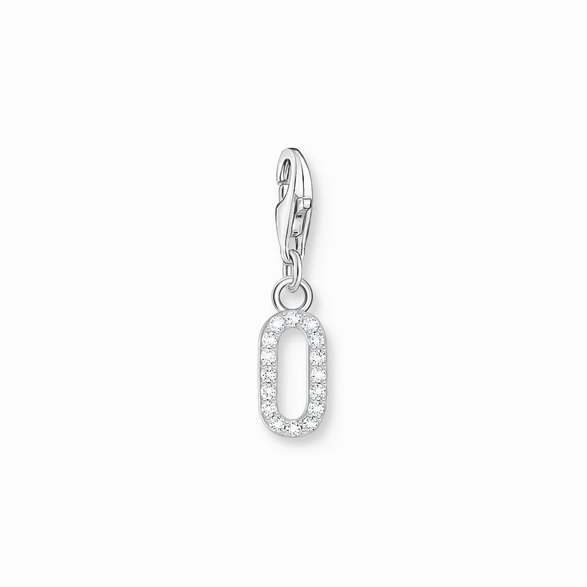 Charm de plata del n&uacute;mero 0 con piedras blancas de la colección Charm Club en la tienda online de THOMAS SABO