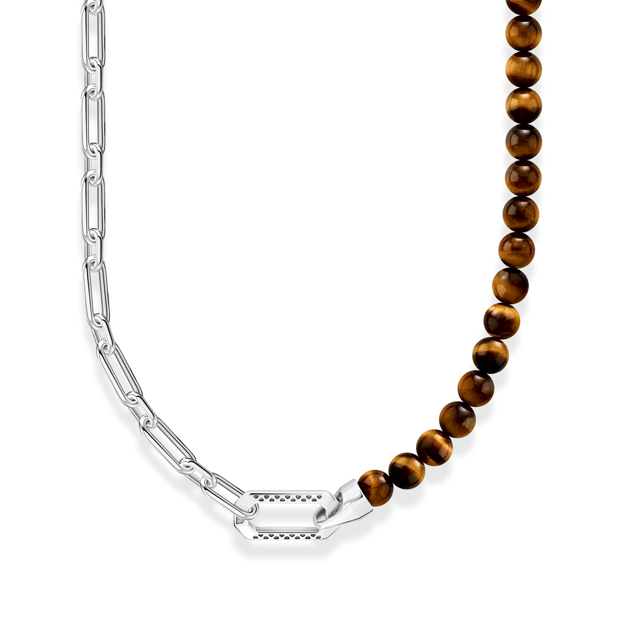 Thomas Sabo Kette mit braunen Beads Silber geschwärzt braun KE2179-826-2-L55V