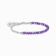 Member Charm bracelet with violet imitation amethyst beads silver from the Charm Club collection in the THOMAS SABO online store