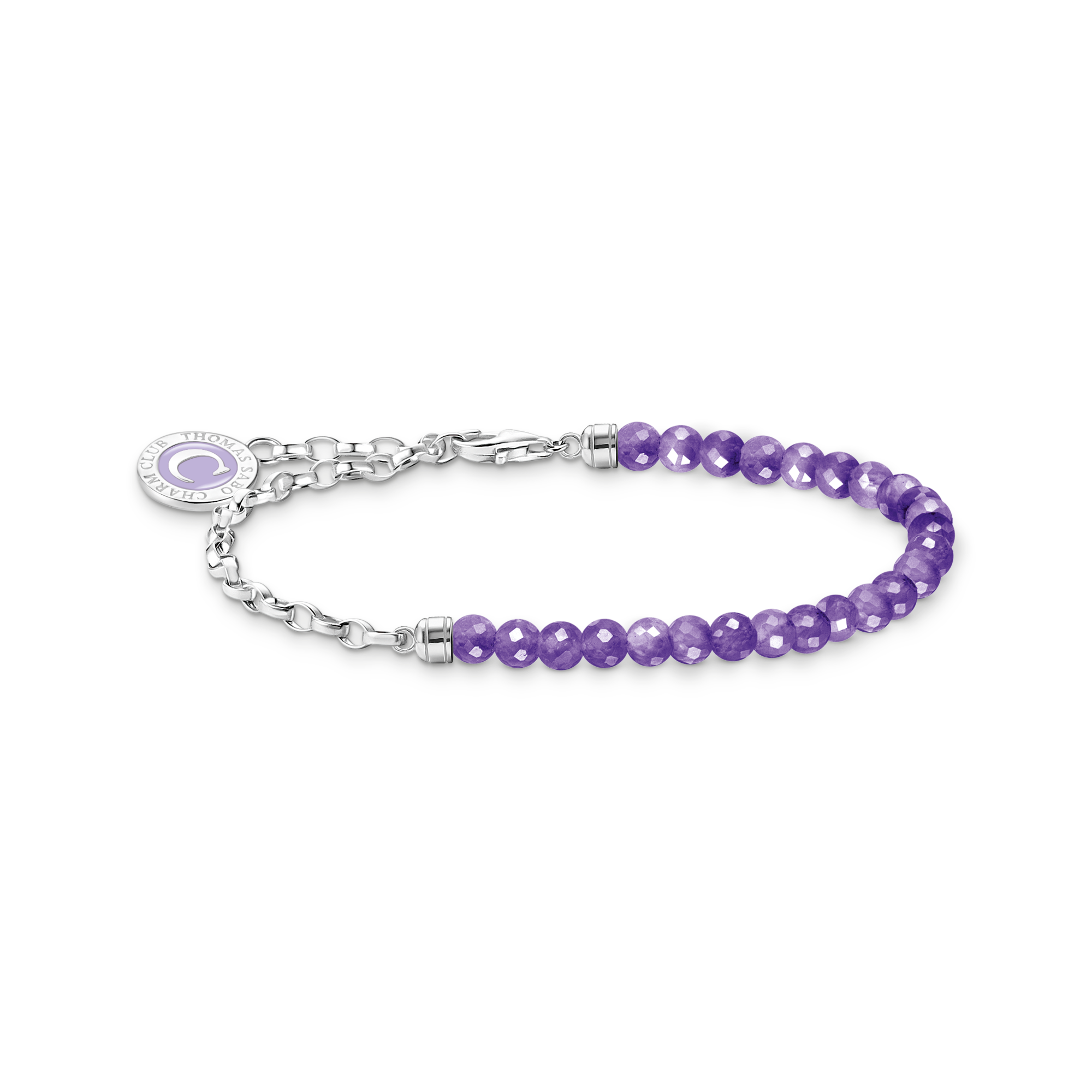 Thomas Sabo Charm-Armband mit Gliedern und imitiertem Amethyst Silber violett A2130-007-13-L13V