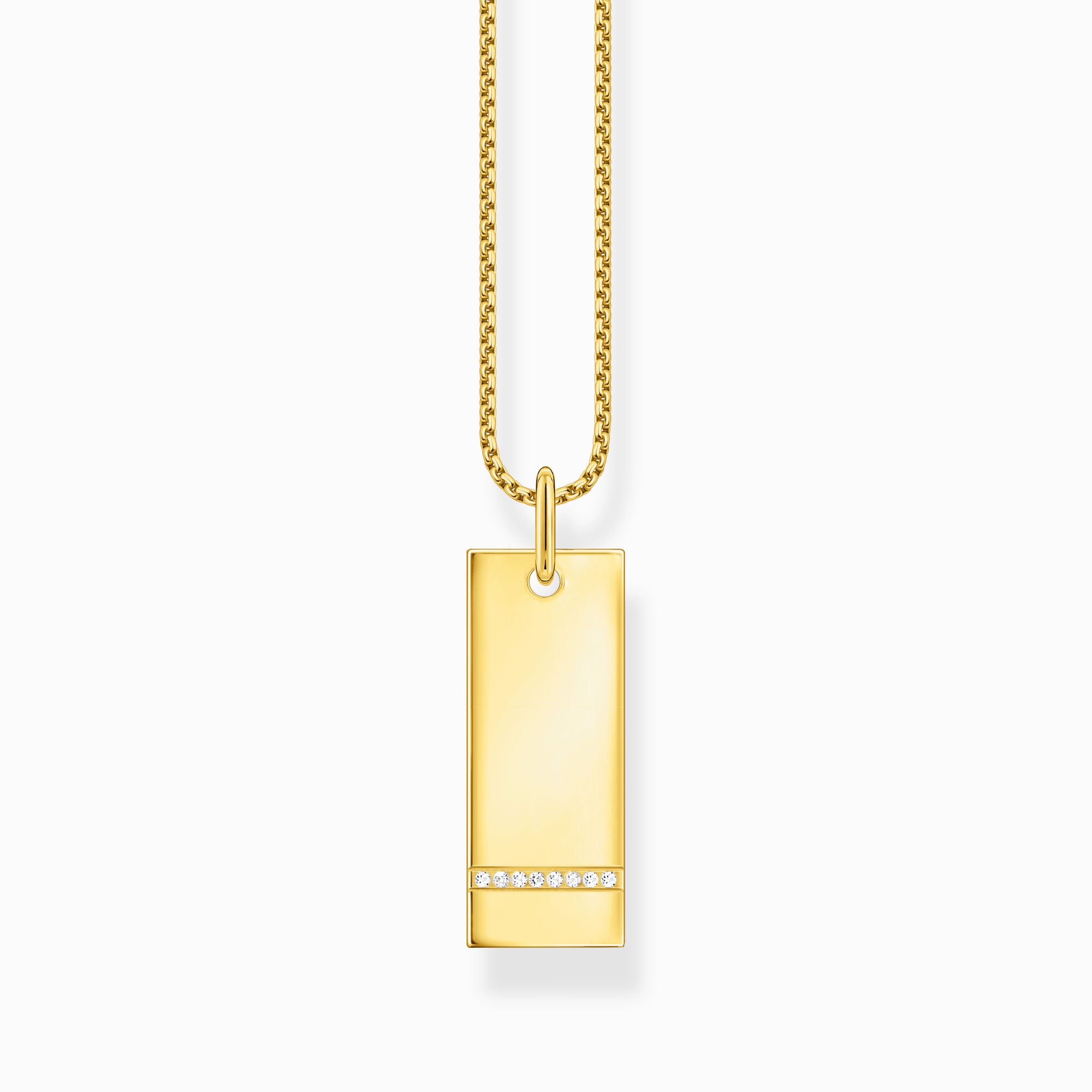 Necklace tag with white stones gold from the  collection in the THOMAS SABO online store