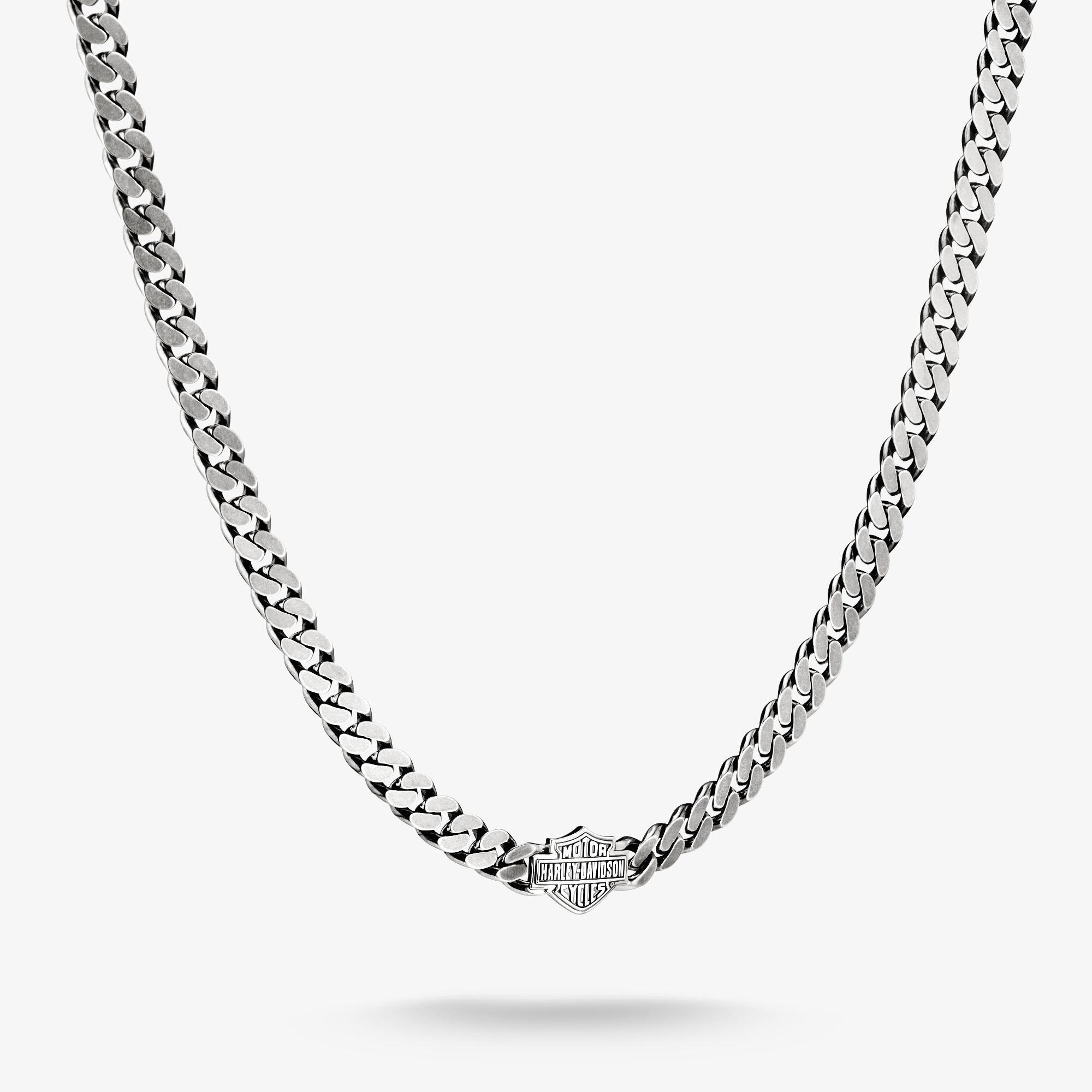 THOMAS SABO Harley-Davidson Collier à maillons logo argent, Argent Sterling 925‰, noirci, Taille: 60 cm, homme