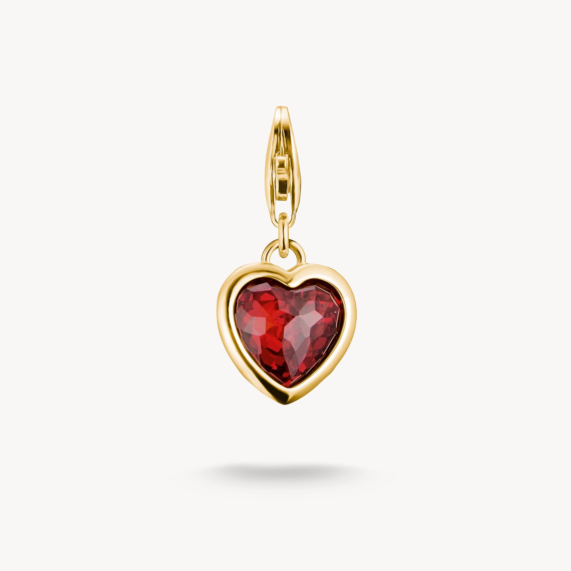 Gold-plated red heart charm pendant THOMAS SABO