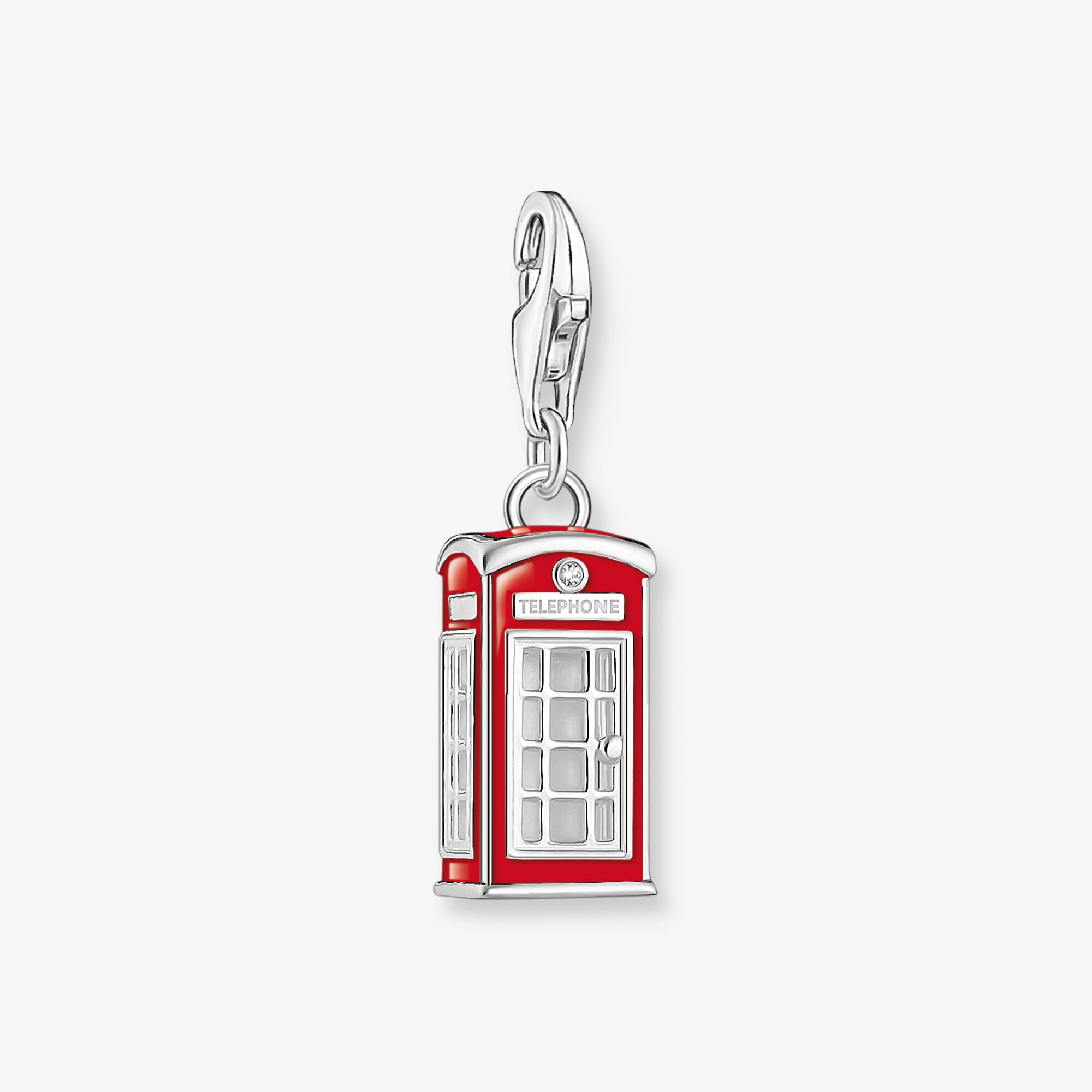 THOMAS SABO Charm-Anhänger rotes LONDON Telefonhäuschen Silber, Sterlingsilber, Größe: one size, Damen