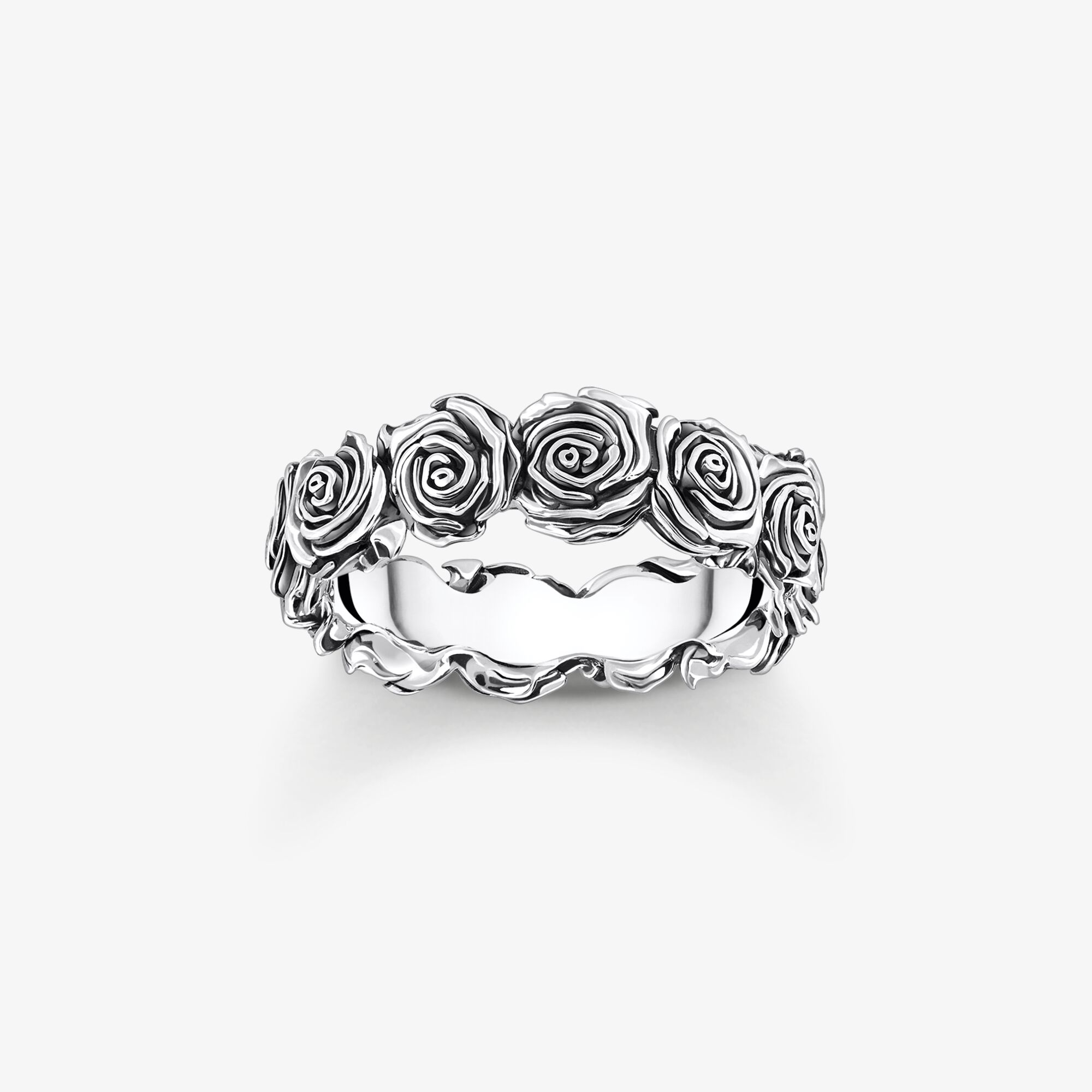 THOMAS SABO Ring Midnight Rose Silver, 925 sterlingsilver, svärtat, Storlek: 62, Unisex